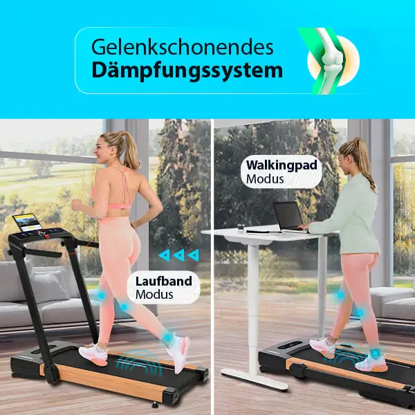 Laufband 2in1 Holz: 
Laufkomfort in jedem Schritt

